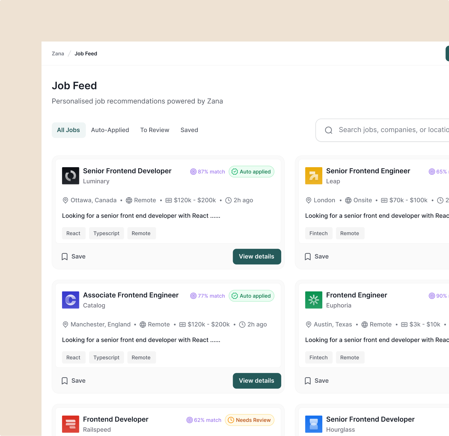 AUTO-APPLY AND PERSONALISED FEED
